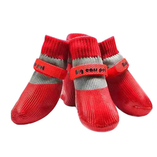 Waterproof Anti Slip Pet Shoes with Rubber Sole for Indoor and Outdoor | Red