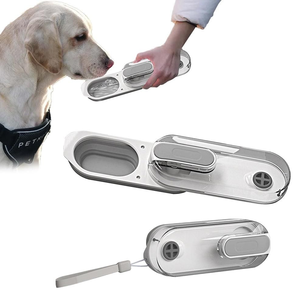 Foldable Pet Dog Water Bottle | 350ml | Leak-Proof Travel | Grey