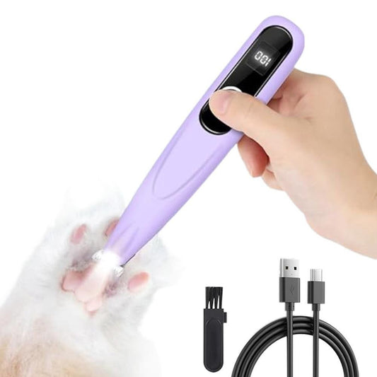 Cordless Pet Paw Trimmer with LED Light Rechargeable Grooming Tool