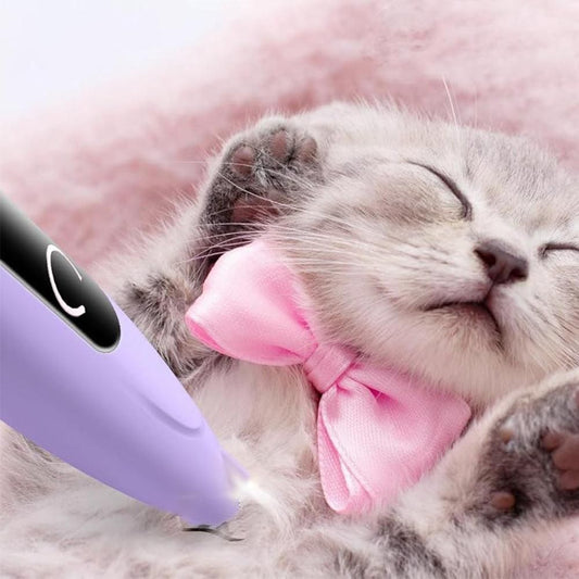 Cordless Pet Paw Trimmer with LED Light Rechargeable Grooming Tool
