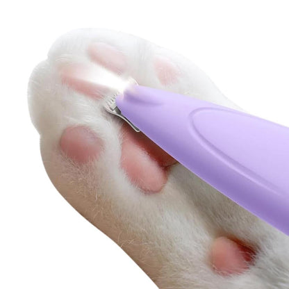 Cordless Pet Paw Trimmer with LED Light Rechargeable Grooming Tool