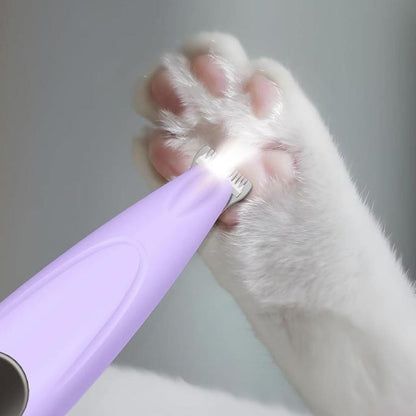 Cordless Pet Paw Trimmer with LED Light Rechargeable Grooming Tool