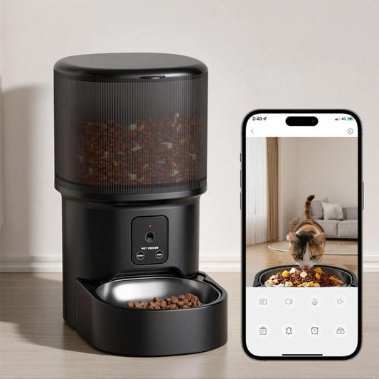 Automatic Cat Feeder WiFi Automatic Dog Food Dispenser with Camera