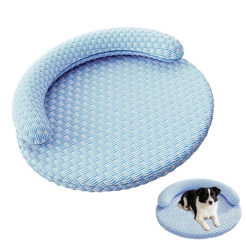 Washable Cooling Pet Bed with Removable Cover for Dogs & Cats - Dark Gray - S