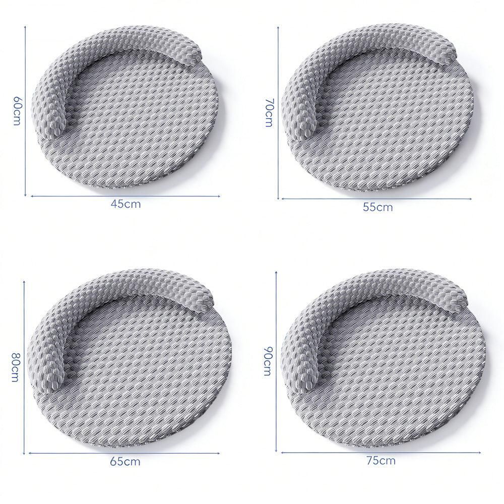 Washable Cooling Pet Bed with Removable Cover for Dogs & Cats - Dark Gray - L
