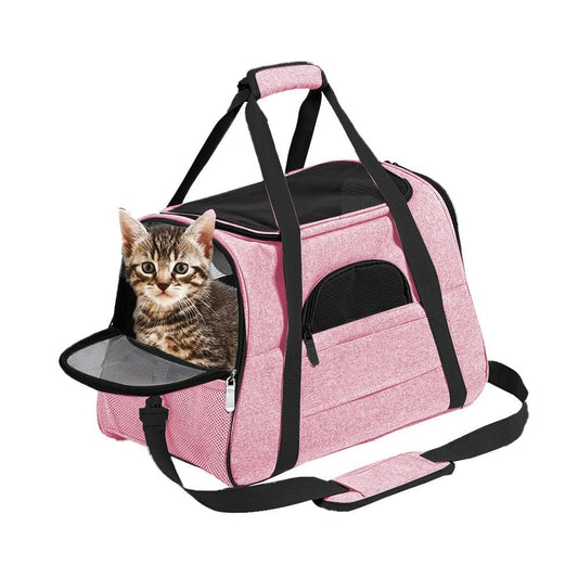 Cat Travel Carrier Bag | Portable Soft Carrier | Pink | Small to Medium