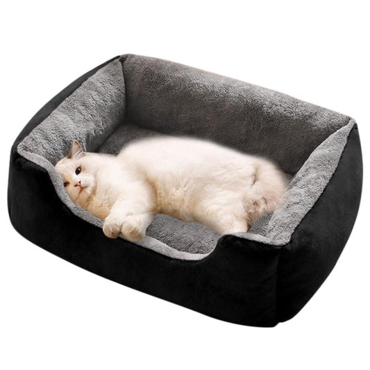 Rectangle Pet Bed for Dogs Cats Beds Warming Soft Calming Sleeping | Black (2)