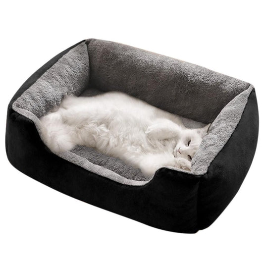 Rectangle Pet Bed for Dogs Cats Beds Warming Soft Calming Sleeping Puppy Bed Black - XL