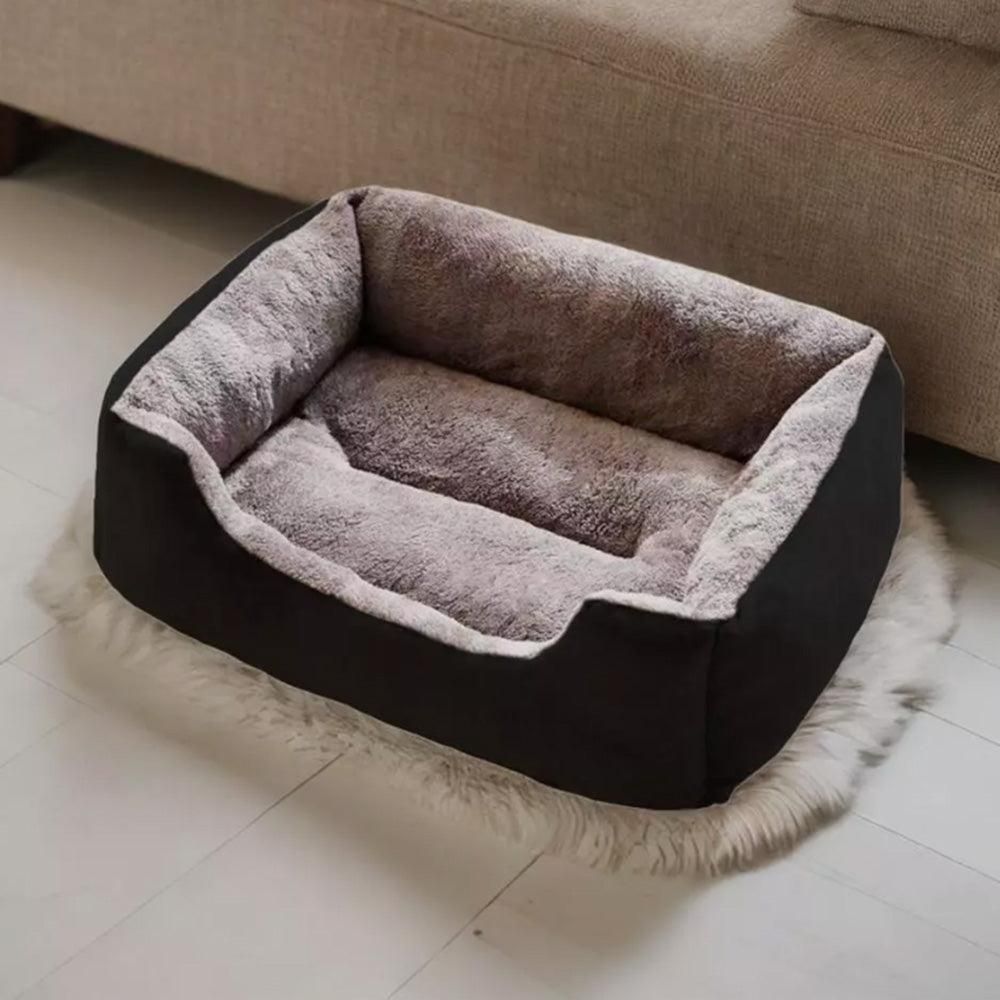 Rectangle Pet Bed for Dogs Cats Beds Warming Soft Calming Sleeping Puppy Bed Black - XL