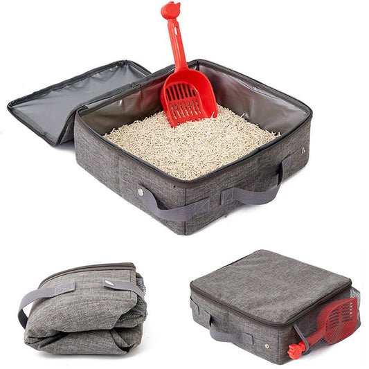 Portable Foldable Cat Travel Litter Box | Square Design | Waterproof