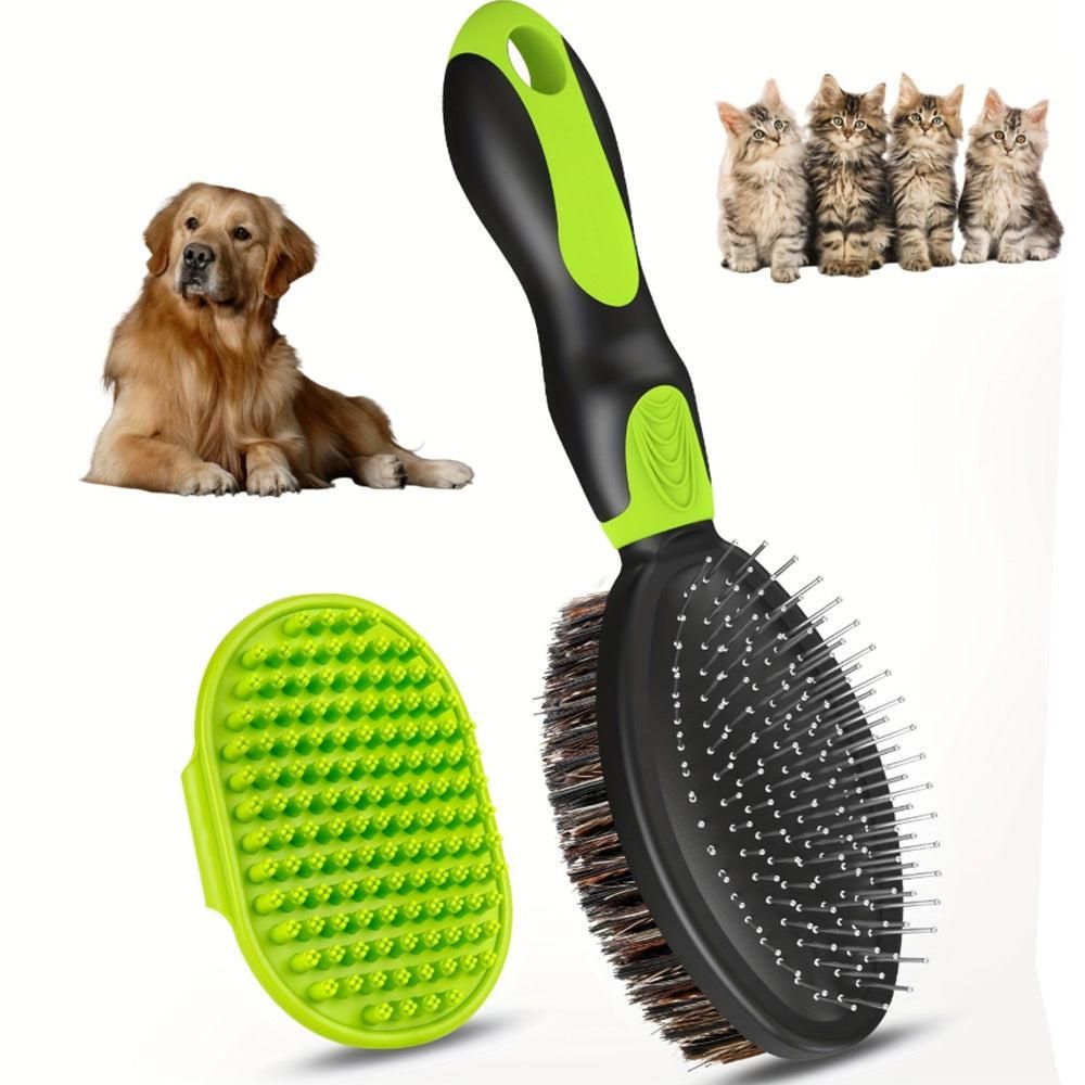 2PCS Pet Grooming Brushes Deshedding Bath Brush for Dogs Cats & Horses