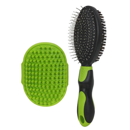 2PCS Pet Grooming Brushes Deshedding Bath Brush for Dogs Cats & Horses