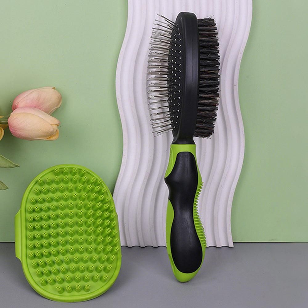 2PCS Pet Grooming Brushes Deshedding Bath Brush for Dogs Cats & Horses
