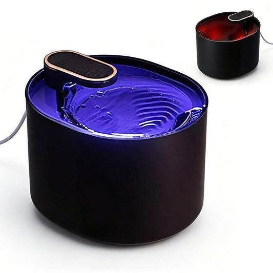 Automatic Electric Pet Water Fountain | Red Light Indicator | Cat & Dog | Black