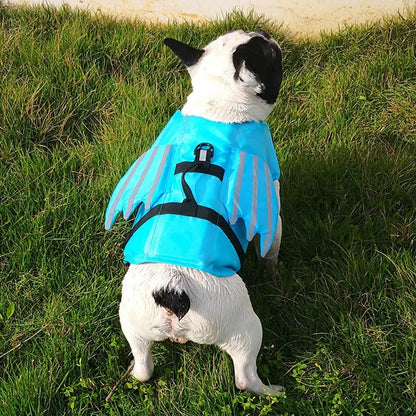 Dog Life Jacket Wings Pet Life Vest Adjustable Dog Flotation Swim Vest | Blue
