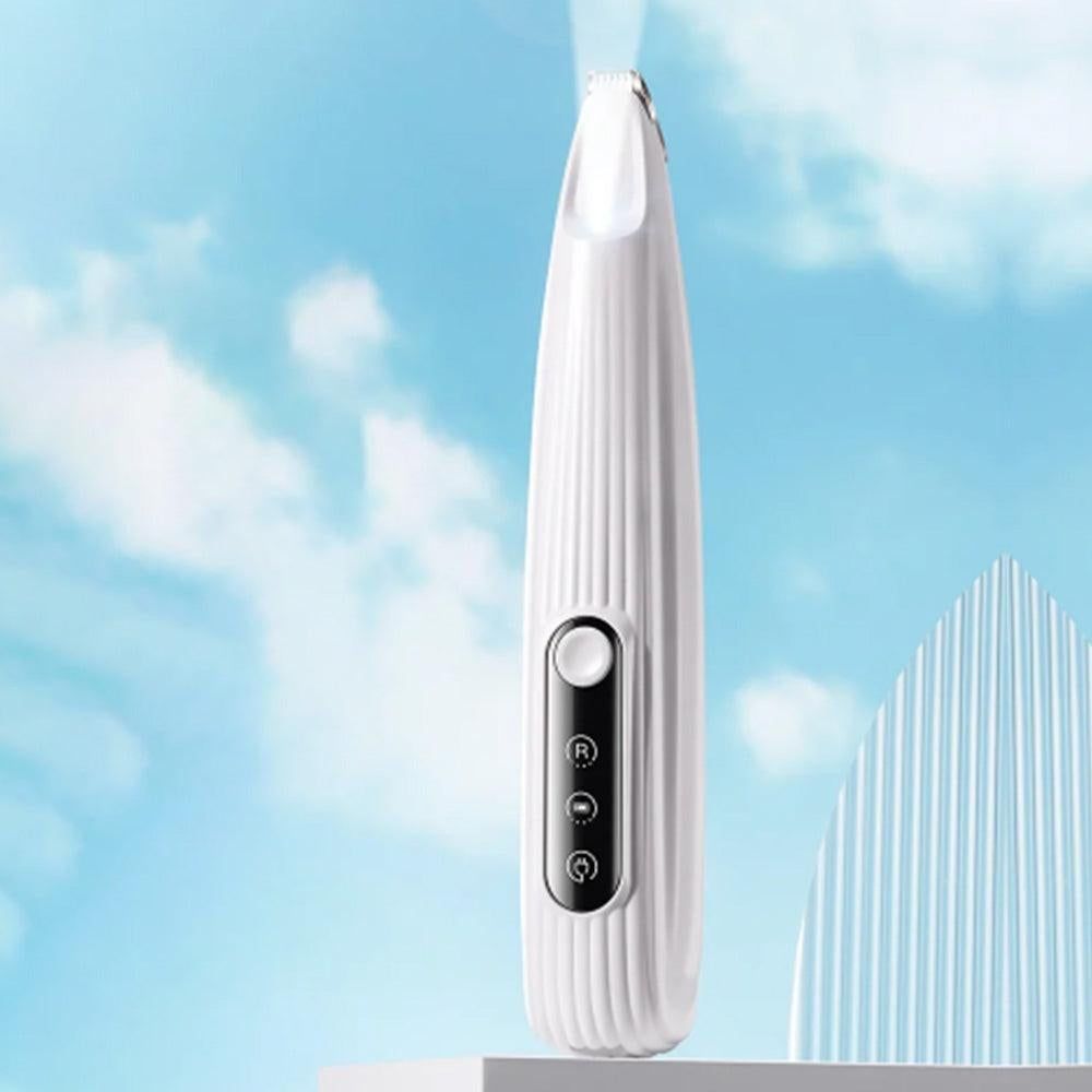Dog Paw Trimmer with LED Light Rechargeable Pet Hair Clippers for Small Dogs Cats White