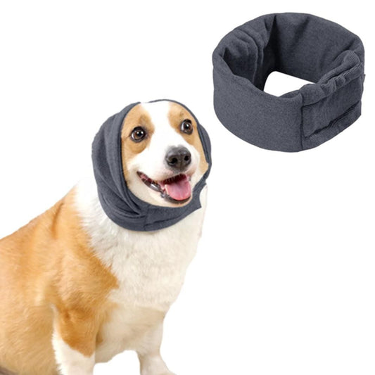 Dog Calming Ear Wraps Ear Protection Cover Pet Dog Head Muff Dark Gray (3)