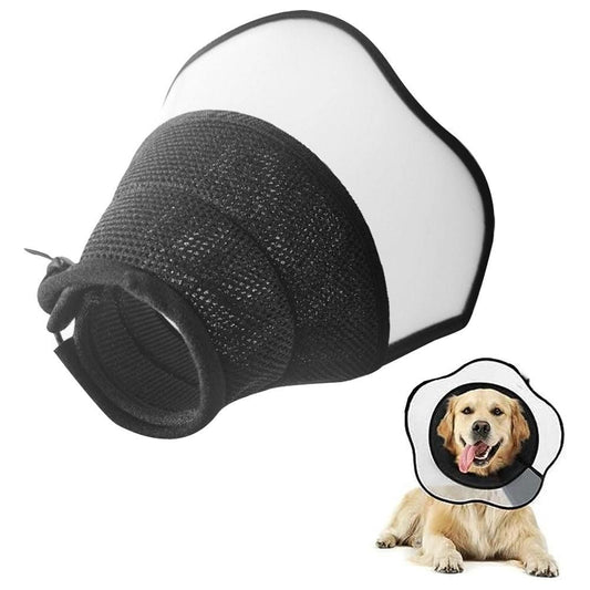 Black Soft Adjustable Pet Elizabethan Cone Collar | Size S