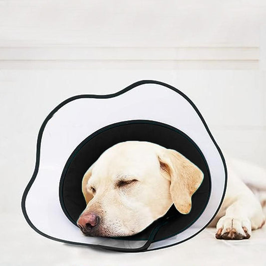Black Soft Adjustable Pet Elizabethan Cone Collar | Size M