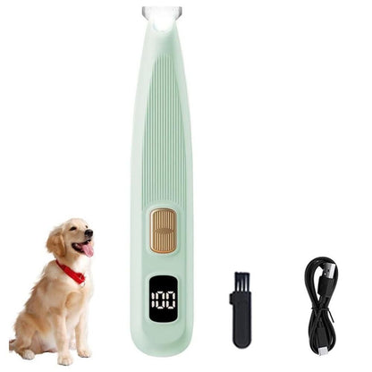 Cordless LED Dual-Speed Pet Paw Trimmer for Dogs & Cats Green