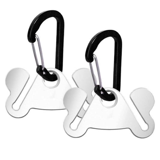 Metal Dog Poop Bag Holder Clips 2-Pack | Hands-Free Leash Attachment
