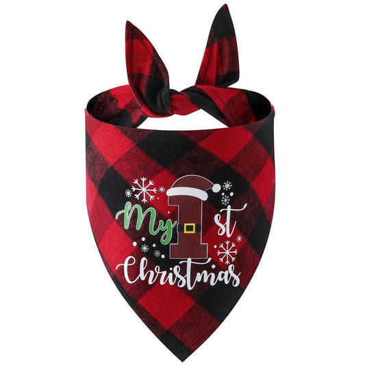 Christmas Pet Triangle Scarf Dog Bandana Pet Wearable Accessories Red | Hat