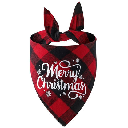Christmas Pet Triangle Scarf Dog Bandana Pet Wearable Accessories Red | Merry