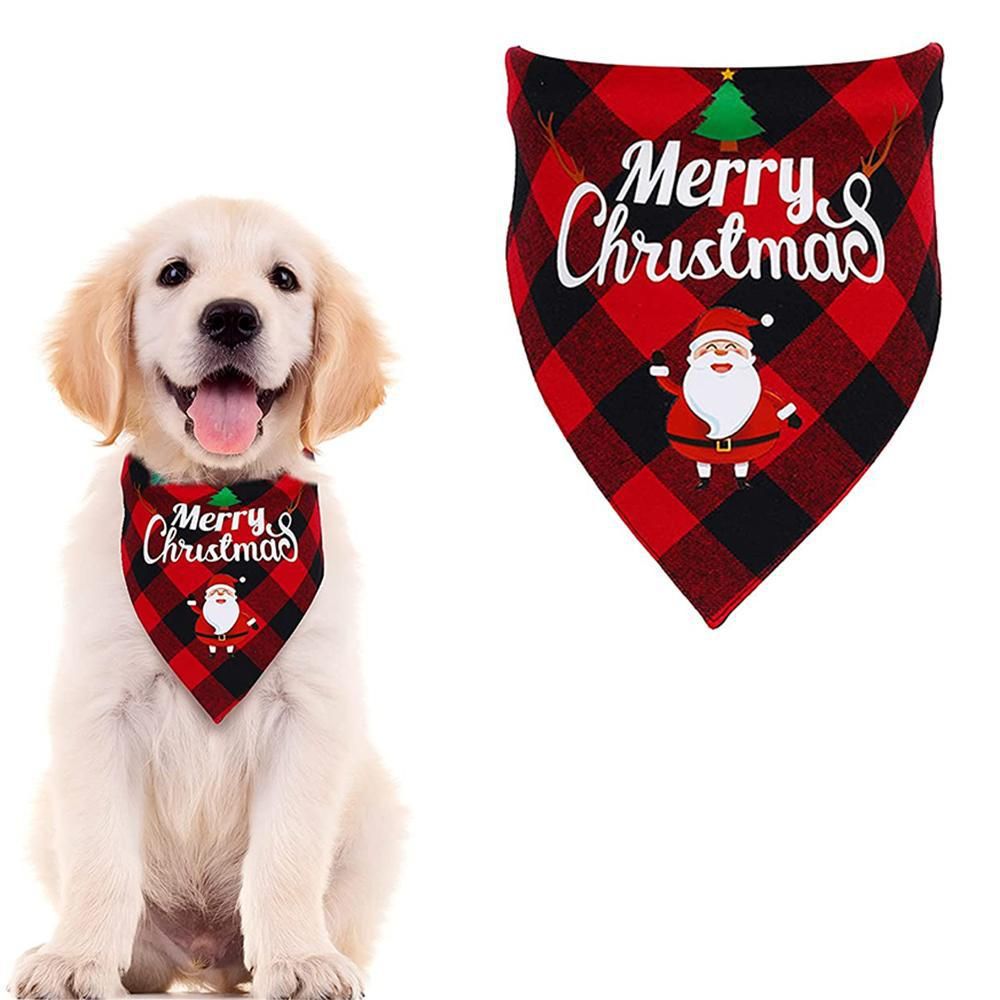 Christmas Pet Triangle Scarf Dog Bandana Pet Wearable Accessories Red | Merry