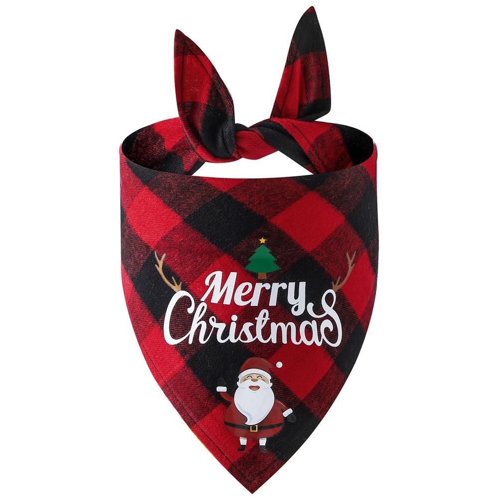 Christmas Pet Triangle Scarf Dog Bandana Pet Wearable Accessories Red | Merry