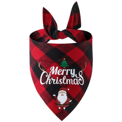 Christmas Pet Triangle Scarf Dog Bandana Pet Wearable Accessories Red | Merry