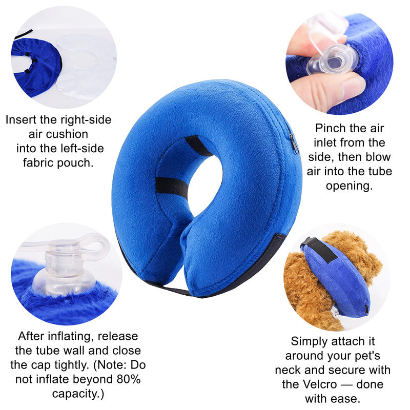 Inflatable Dog Cone Collar Alternative | Soft Recovery E-Collar | Large | Dogs & Cats