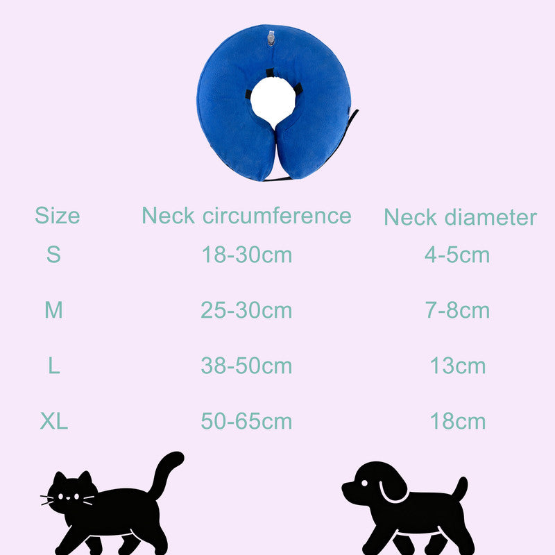 Inflatable Dog Cone Collar Alternative | Soft Recovery E-Collar | Large | Dogs & Cats