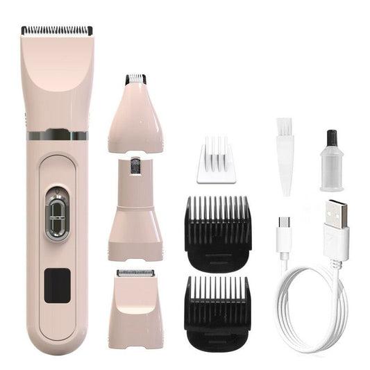 Pink 4-in-1 Pet Electric Clipper | Hair Trimmer Nail Grinder | Dog & Cat Grooming