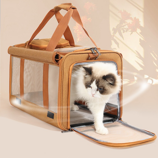 Multifunctional Pet Travel Bag: Large Capacity | Brown