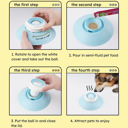 Pet Slow Feeder Bowl | Non-Slip Puzzle Feeder | Cat & Dog | Yellow