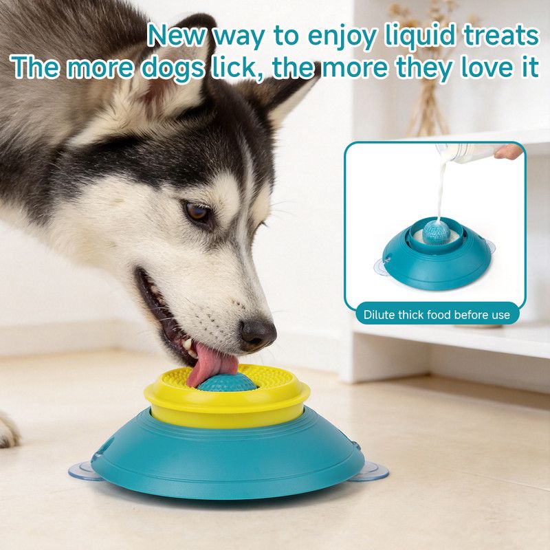 Slow Feeder Lick Bowl, Universal for Cats and Dogs, a Fun and Stimulating Feeding Tool - Red