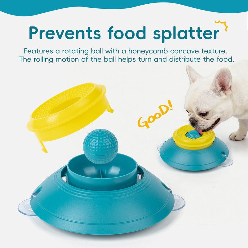 Slow Feeder Lick Bowl, Universal for Cats and Dogs, a Fun and Stimulating Feeding Tool - Green