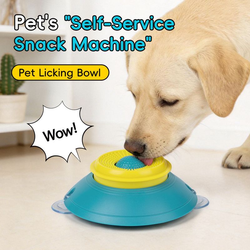 Slow Feeder Lick Bowl, Universal for Cats and Dogs, a Fun and Stimulating Feeding Tool - Green