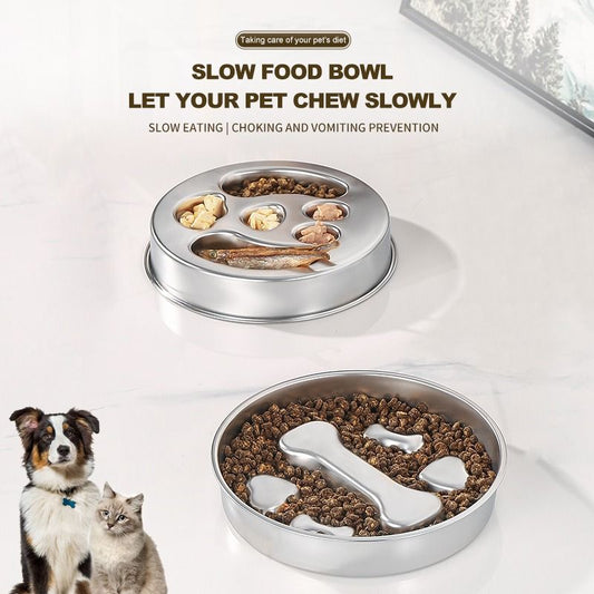 2-Piece Stainless Steel Slow Feeder Set for Pets | Design (3)