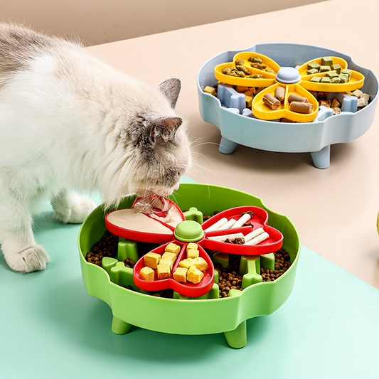 Detachable Rotating Slow-Feeding Pet Bowl | Green