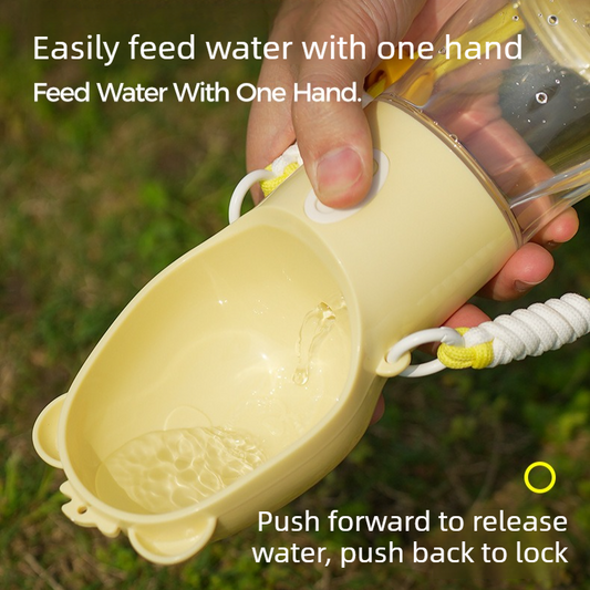 All-in-One Water and Food Pet Travel Cup | White