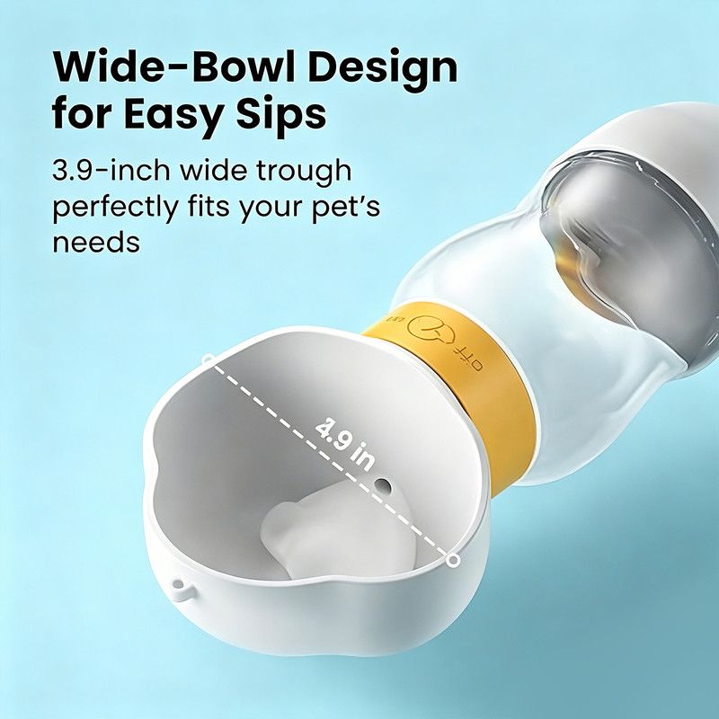 All-in-One Pet Travel Cup | 350ml Water + 200ml Food | Purple