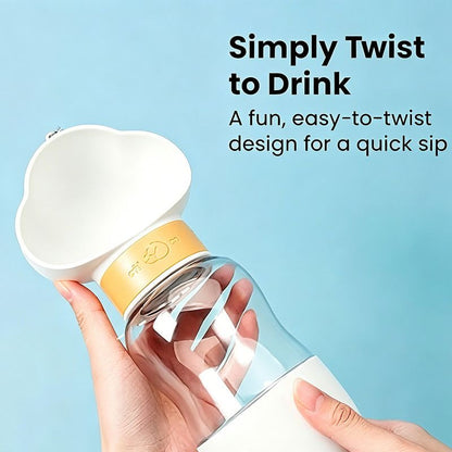 All-in-One Pet Travel Cup | 350ml Water + 200ml Food | Purple