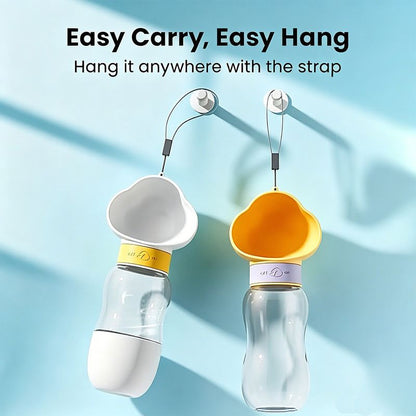 All-in-One Pet Travel Cup | 350ml Water + 200ml Food | Purple