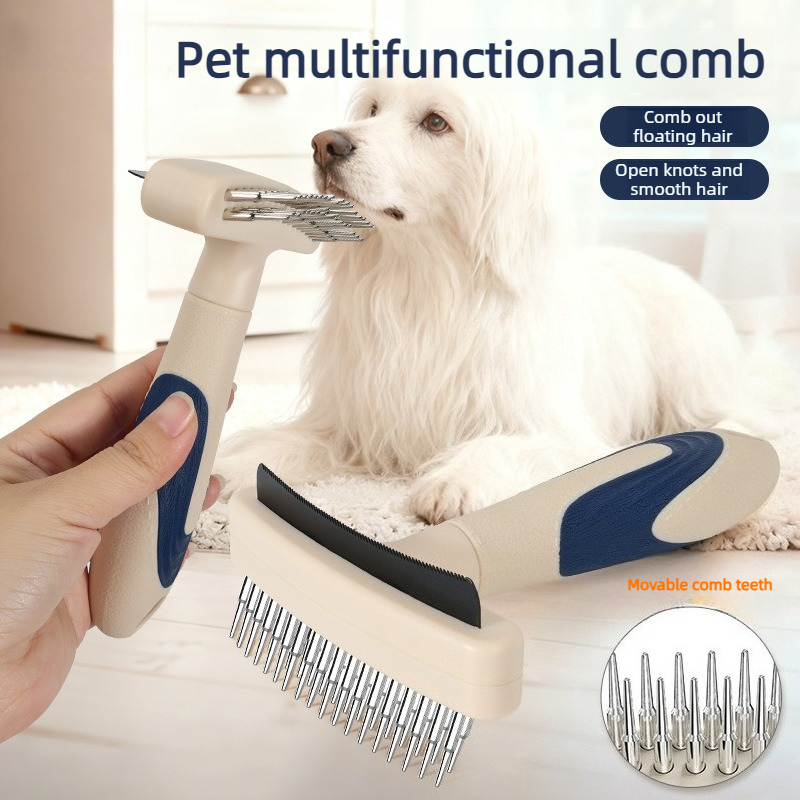 2-Piece 2-in-1 Pet Comb Set | Detangling & Shedding Comb | Long-Haired Dogs & Cats