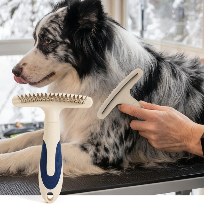 2-Piece 2-in-1 Pet Comb Set | Detangling & Shedding Comb | Long-Haired Dogs & Cats