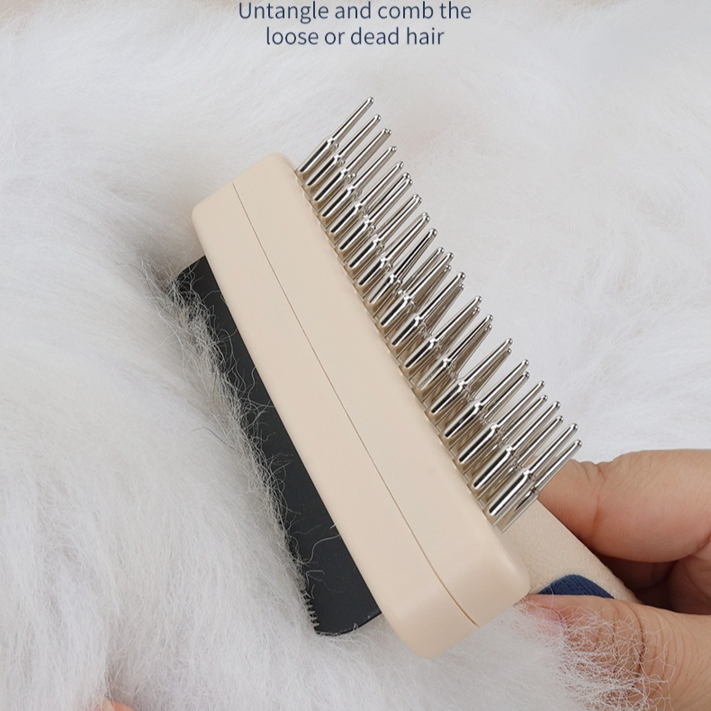2-Piece 2-in-1 Pet Comb Set | Detangling & Shedding Comb | Long-Haired Dogs & Cats