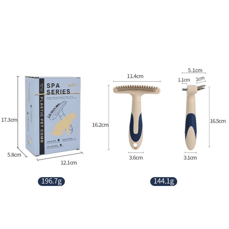 2-Piece 2-in-1 Pet Comb Set | Detangling & Shedding Comb | Long-Haired Dogs & Cats