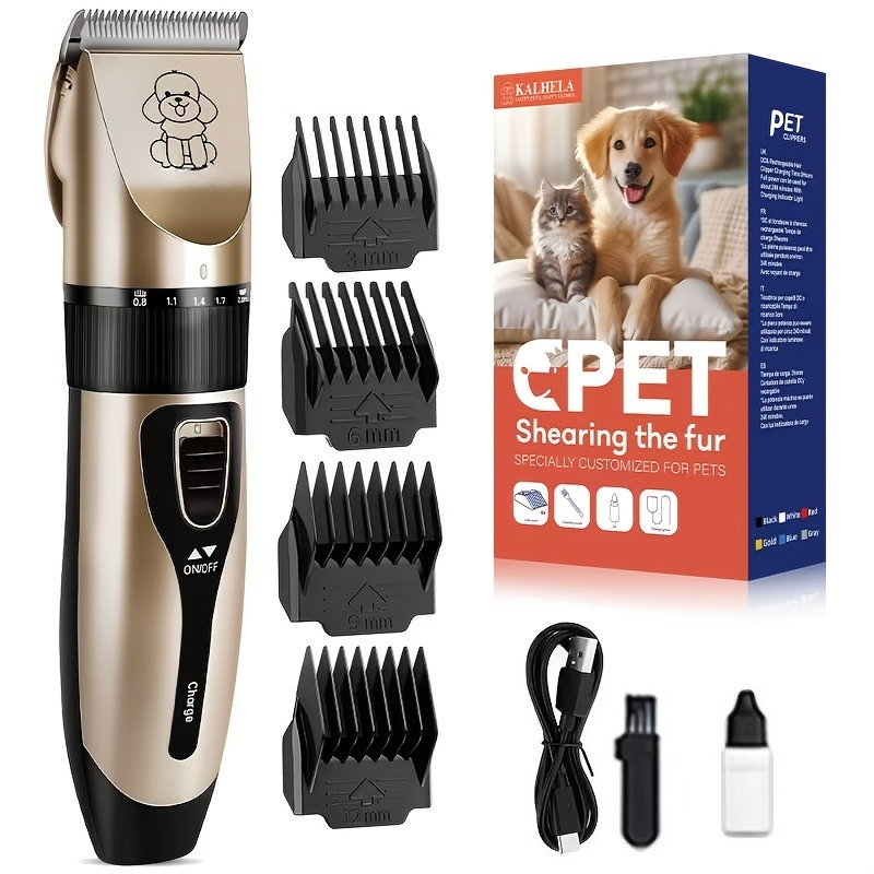 Quiet Rechargeable Pet Grooming Clipper Set | Professional Home Grooming | Dogs & Cats