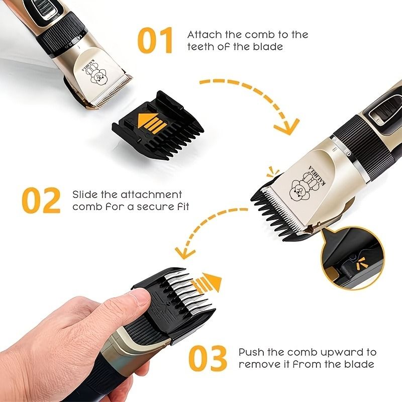 Quiet Rechargeable Pet Grooming Clipper Set | Professional Home Grooming | Dogs & Cats